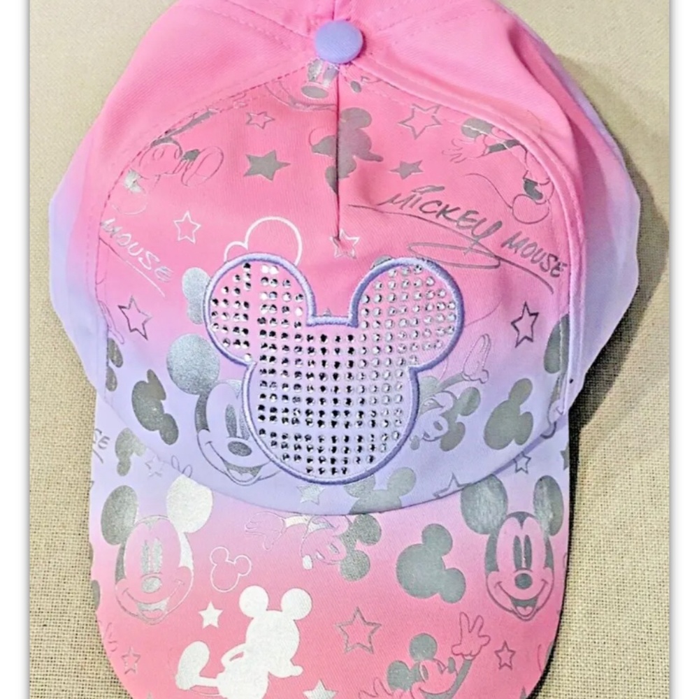 NWT Mickey Mouse Icon Sequins Bling Jeweled Baseball Cap Hat Disney Parks